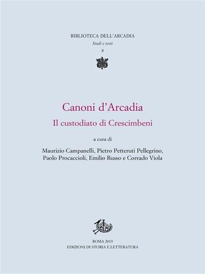 cover image of Canoni d'Arcadia